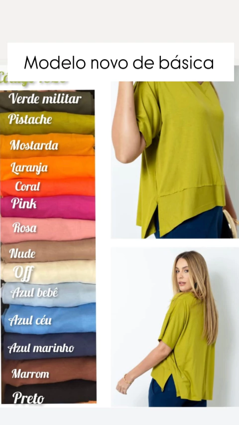 Blusa básica modelo novo malha premium - comprar online