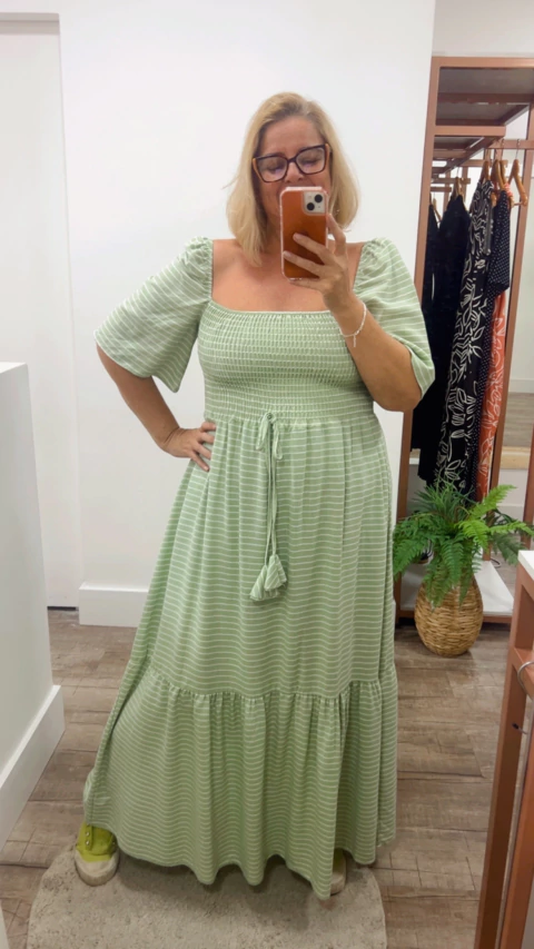 Vestido linho com algodão