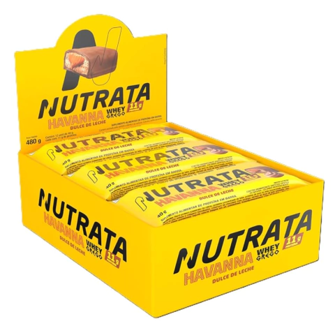 Whey Grego Bar 01 Un - Nutrata Sabor Doce de Leite Havanna