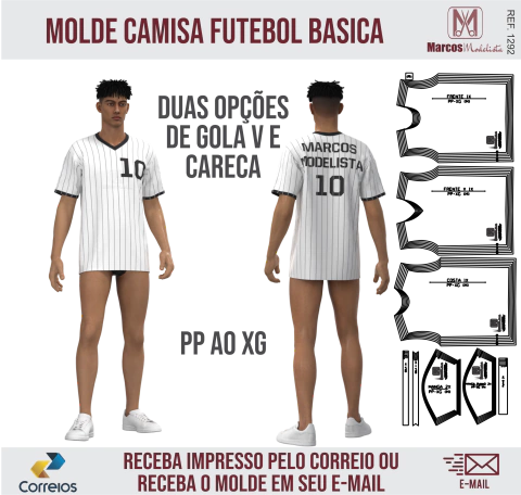 Molde Camiseta Esportiva Básica 1292