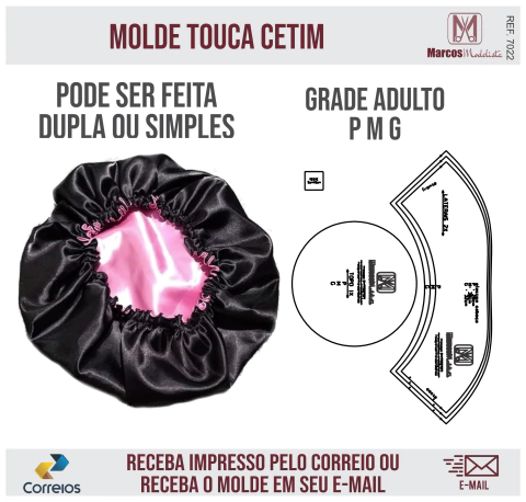 Molde Touca Cetim Anti Frizz 7022