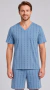 Pijama masculino 1/2 manga de suede- Ref: 1047/05