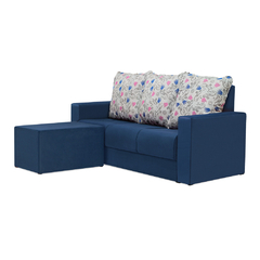 Sofá esquinero 3 cuerpos Bassett Firm Darel pana azul - comprar online