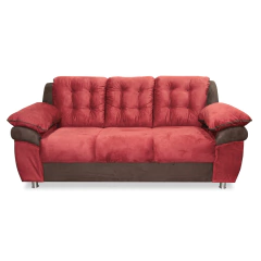 Sofá Bassett Berlín 3C pana marrón rojo - comprar online