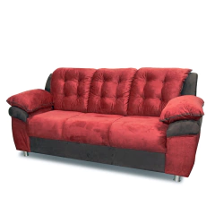 Sofá Bassett Berlín 3C pana marrón rojo