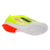 Chuteira Futsal Adidas X Crazyfast.1 IC na cor Solar Energy. A chuteira possui um cabedal sintético amarelo neon com detalhes em preto. O modelo tem cano baixo e cadarço centralizado. O símbolo da Adidas está na lateral em preto.