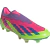 chuteira Adidas X Crazyfast.1 FG Elite Son Heung-Min. A chuteira tem um design moderno e colorido, inspirado na Coreia do Sul. Ela possui cadarço invisível para um ajuste confortável e veloz. O texto "Son Heung-Min" está impresso no calcanhar.
