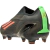 chuteira adidas X Speedportal+ FG ShadowPortal. A chuteira é totalmente preta com detalhes em vermelho solar nas três listras laterais. O design é sem cadarço e possui uma tira PRIMEKNIT na entrada.