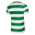 Camisa 120 anos do Celtic FC, listras horizontais em verde e branco, escudo Adidas discreto no peito, estilo clássico | Tevo Sports