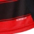 Camisa Flamengo I 2025/26 Feminina Adidas, listrada em vermelho e preto, gola V preta com friso vermelho, ombros pretos com três listras vermelhas da Adidas, escudo CRF branco no peito, logo Adidas branco, numeração e patrocínios em branco nas costas, des