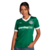 Camisa Palmeiras I 2025 Feminina, cor verde e branca, com gola V retrô branca, estampa especial das taças conquistadas pelo clube e as 12 estrelas dos títulos brasileiros. O escudo oficial do Palmeiras está no lado esquerdo do peito, com os logos da PUMA 