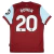 Camisa Titular West Ham 2023/24: Vinho e Azul Celeste, Bolinha de Sabão, Escudo do Clube, JD Sports e Betway.
