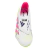 Chuteira Adidas Predator 24 Foldover Tongue FG nas cores branca, verde fluorescente e rosa, destacando seu design moderno e tecnologia avançada.