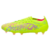 Imagem da Chuteira Adidas Predator 24 Lowcut FG do Mystic Victory Pack, nas cores verde, rosa e azul. A chuteira possui o cabedal HybridTouch com Strikeskin para precisão e controle na bola. A sola ControlFrame 2.0 garante agilidade, tração multidireciona