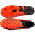 Chuteira Adidas Predator Accuracy+ FG Heatspawn Laranja e Preta com design moderno e detalhes em preto. A tecnologia Demonskin na parte superior garante controle de bola superior, enquanto a zona de chute Demonscale oferece potência e precisão inigualávei