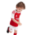 Conjunto infantil titular do Arsenal Adidas 2025/26 vermelho e branco com estampa gótica "A", gola careca e shorts com cós elástico, feito de poliéster reciclado.