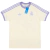 Camisa Real Madrid 2025 Originals Tee, na cor branca com detalhes lilás. Modelo casual e retrô, com logo Adidas Originals e corte moderno. Feita com algodão macio e materiais sustentáveis, garantindo conforto e responsabilidade ambiental. Ideal para torce