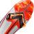 Chuteira Nike Mercurial Superfly 8 Elite FG CR7 Spark Positivity em vermelho, preto e branco. A chuteira apresenta um design Flyknit envolvente para um ajuste semelhante a uma meia, material NikeSkin ultrafino para toque preciso em todas as condições, pla