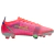 Chuteira Nike Mercurial Vapor 14 Elite FG Spectrum em cores vibrantes, com design leve e minimalista. A chuteira possui um colarinho Flyknit para suporte adaptável, placa Nike Aerotrak com ranhuras em forma de chevron para aceleração explosiva e tração mu