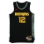 Regata Nike Memphis Grizzlies City Edition 2020/21 preta, azul e dourada, destacando detalhes dourados, inspirada na Stax Records e Isaac Hayes. Uma homenagem à rica herança musical de Memphis