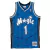 Regata Orlando Magic Mitchell & Ness Away 1998-2002 em azul, preto e branco, representando a saga da equipe na NBA durante os anos marcantes. Conquiste esta peça única e conecte-se com a história do basquete | Tevo Sports
