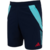 Shorts Flamengo Treino 2025 Adidas azul e vermelho, com escudo do Flamengo na perna direita, logo Adidas na perna esquerda, tecido AEROREADY para controle de umidade, modelagem confortável e materiais 100% reciclados, ideal para treinos e dia a dia.