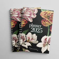 Planner Agenda - 2025 - Floral Escuro - Capa dura 160 Páginas