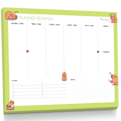 Bloco Planner Semanal Capivara 50 folhas tamanho A4 - comprar online