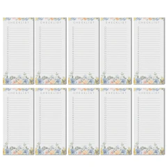 Kit Bloco Checklist Floral 50 folhas - 10unidades