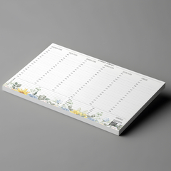 Bloco Planner Semanal com Horário Floral 50 folhas tamanho A4 - loja online