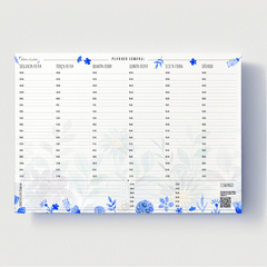 Bloco Planner Semanal com Horário Floral Azul 50 folhas tamanho A4 - loja online