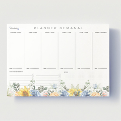 Bloco Planner Semanal Floral 50 folhas tamanho A4 - Fábrica de Pôster