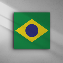 Quadro Decorativo Copa do Mundo Bandeira do Brasil - 20x20cm - comprar online