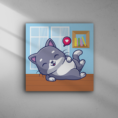 Quadro Decorativo Pet infantil - Gatinho deitado - 20x20cm - comprar online