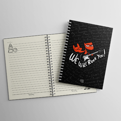 Caderno Pautado A5 Capa Dura 160 Páginas - Wire-o - Luci Rock - Um Sábado Qualquer - Fábrica de Pôster