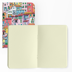 Caderno "Casas coloridas" Capa Flexível com Toque Aveludado, 80 Páginas, 20x14cm - comprar online