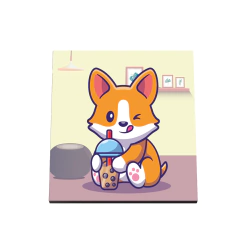 Quadro Decorativo Pet infantil - Corgi - 20x20cm