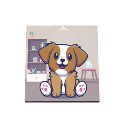 Quadro Decorativo Pet infantil - Doguinho Caramelo - 20x20cm