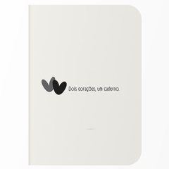 Caderno sem Pauta A5 Capa Flexível 80 Páginas 20x14cm - Dia dos Namorados - Dois Corações