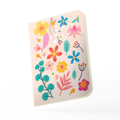 Caderno "Floral flat" Capa Flexível com Toque Aveludado, 80 Páginas, 20x14cm na internet