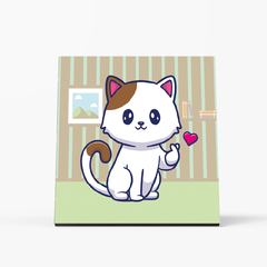 Imagem do Quadro Decorativo Pet infantil - Gatinho coração - 20x20cm