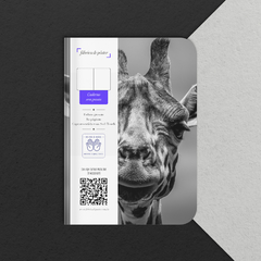 Caderno "Girafa Selfie Preto e Branco" Capa Flexivel com Toque Aveludado, 80 Páginas, 20x14cm - comprar online