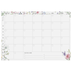 Bloco Planner Mensal Jardim 50 folhas tamanho A4 - Fábrica de Pôster