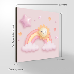 Quadro Decorativo - Infantil - 3d Arco Íris Rosa na internet
