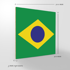 Quadro Decorativo Copa do Mundo Bandeira do Brasil - 20x20cm na internet