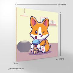 Quadro Decorativo Pet infantil - Corgi - 20x20cm na internet