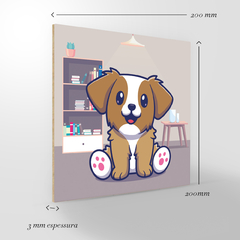 Quadro Decorativo Pet infantil - Doguinho Caramelo - 20x20cm na internet