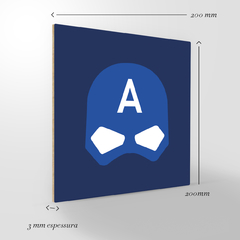 Quadro Decorativo Super herói - Capitão américa - 20x20cm na internet