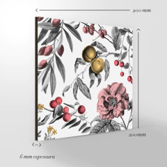 Quadro Decorativo - Floral - flores e frutos - Fábrica de Pôster