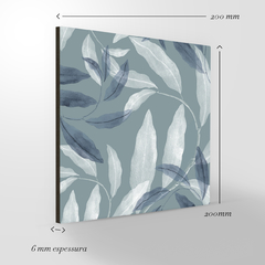 Quadro Decorativo - Floral - folhas azuis - Fábrica de Pôster
